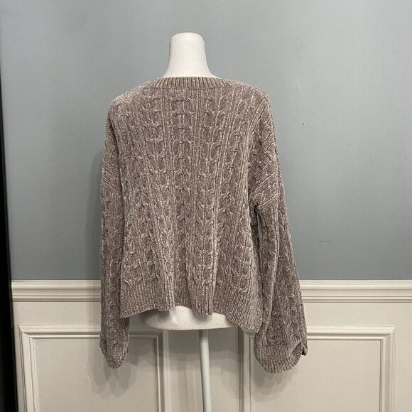 Cliche Chenille Sweater Cropped Size XS Cable Women's Pullover High Low Soft - Picture 4 of 7